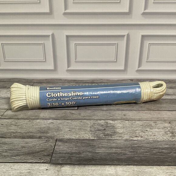 Kingcord Other - KingCord Plastic Clothesline 3/16 in x 100 ft White Abrasion Resistant 22 lb